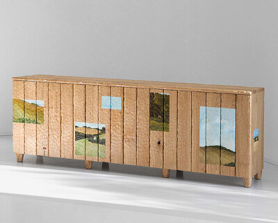 ferréol babin renders french countryside on hand-carved furniture for friedman benda show