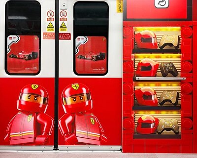 LEGO transforms metro line into F1 racing train speeding through shanghai
