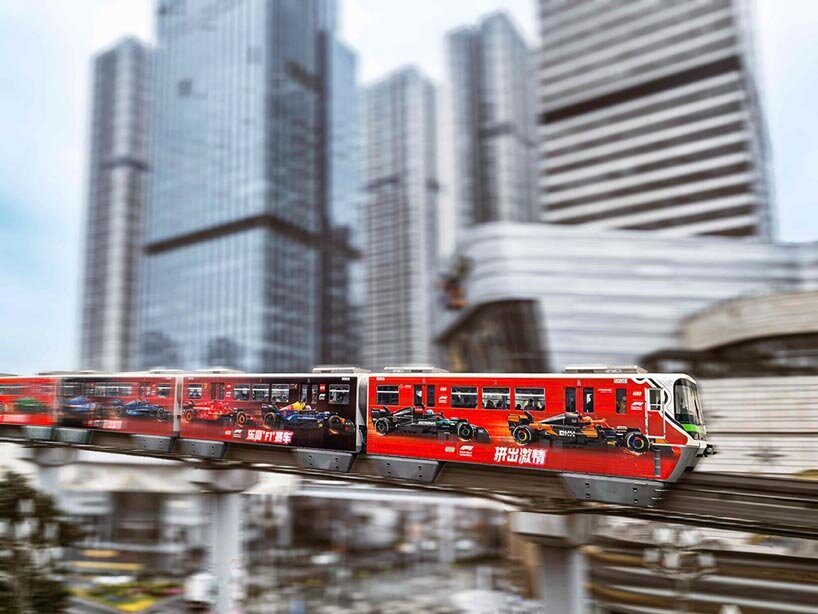 LEGO transforms metro line into F1 racing train speeding through shanghai