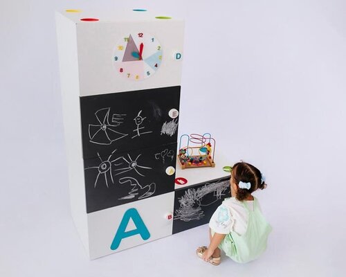 school storage units transform into modular sensory furniture for early childhood education