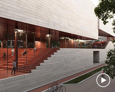a raised walkway weaves tallinn’s museum quarter into the urban fabric