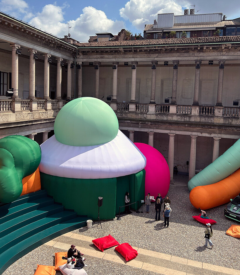 inflatable clay-like landscape by ulises studio fills palazzo del senato in milan with color - 8