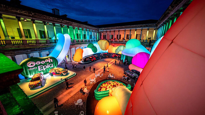 inflatable clay-like landscape by ulises studio fills palazzo del senato in milan with color - 11