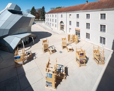 jakob+macfarlane’s modular display re-stages venice biennale’s french pavilion in orléans