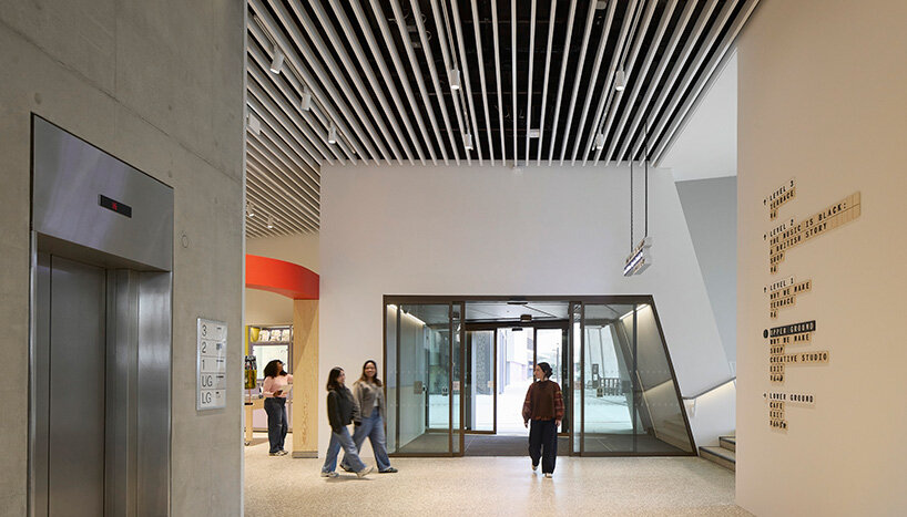 interior view of podium level entrance and public welcome