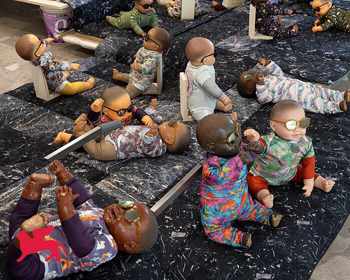 208 baby dolls animate japan pavilion in ei arakawa-nash's playful ode to care