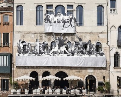 'a little theater of life': JR weaves monumental tapestry of community care in venice