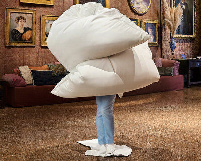in venice, erwin wurm's dreamers probe bodily perception with soft, mutable forms