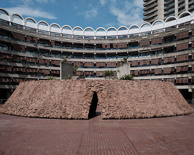 delcy morelos softens barbican's brutalist concrete with earth and spice installation