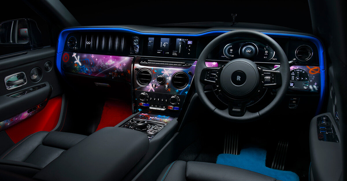 street art meets luxury as cyril kongo graffitis rolls-royce black