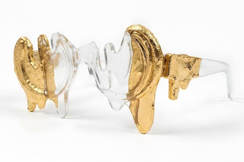 melting eyewear in glass and gold blurs sculpture, design, and optics in venice - 1