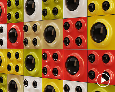 RETROCORE reimagines retro-futurist lighting as modular wall and ceiling compositions