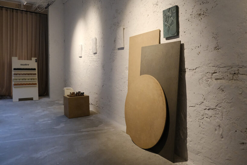 Matek, a circular material developed from discarded coffee shells, sawdust, and recycled plastic. image © designboom