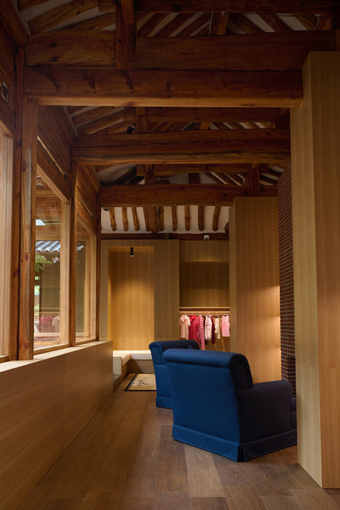     the original timber beams remain exposed 