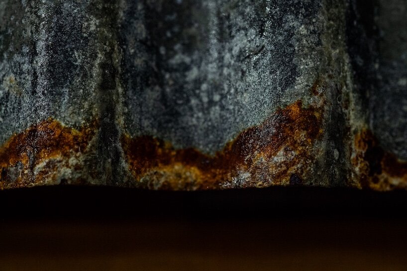 corrugated steel’s surface reveals a rich texture when examined closely