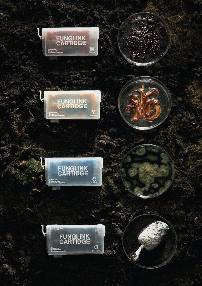 Livink Lab by Punxh Peerasin Hutaphaet, an archive of pigments derived from algae, bacteria, and fungi, exploring new approaches to colour production and material finishing | photography by Pascal Schonlau