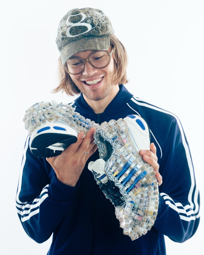 recycled cables transform this pair of adidas sneakers into a one-of-one design - 5