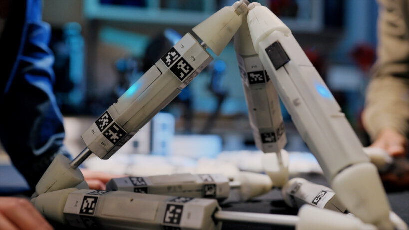 this system is inspired by a children’s toy called Geomag, which uses magnets to build different shapes