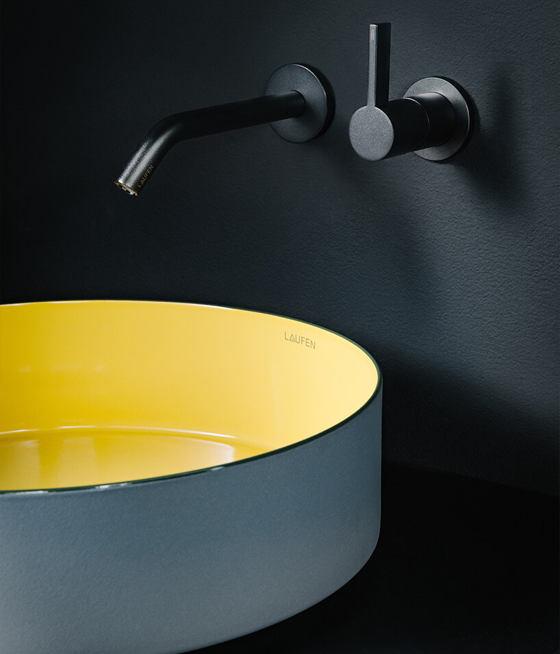 Three colour combinations – Tuscany, Petrol and Olive – make the wash area the star of the room