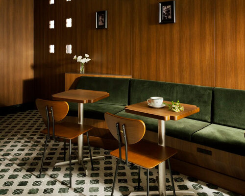dark wood and deep green turn alfa romeo’s iconic design into caffè fortuna in taipei