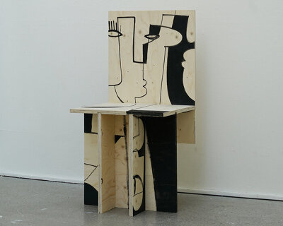 peytil cuts plywood painting apart and rebuilds it as chair