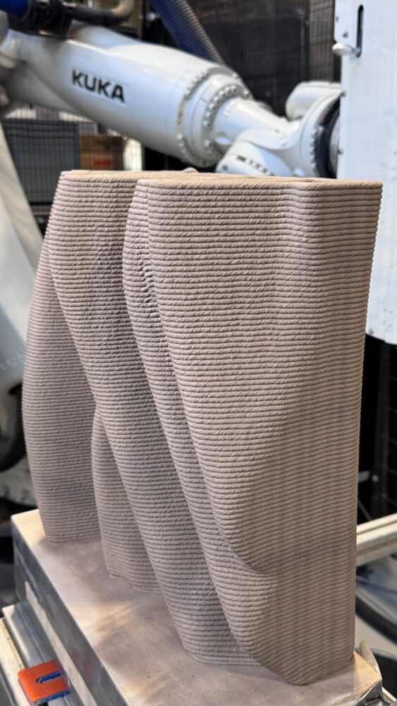 robotic clay printing produces the ceramic tiles in Studio RAP’s workshop