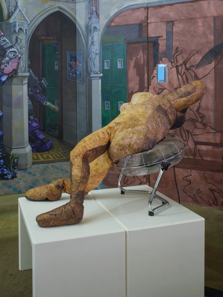 the installation leaves the viewer feeling fraught—if even the means by which we improve ourselves are turned against us