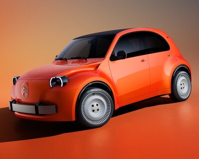citroën revives the iconic 2 CV as a compact electric concept with a roll-up fabric roof