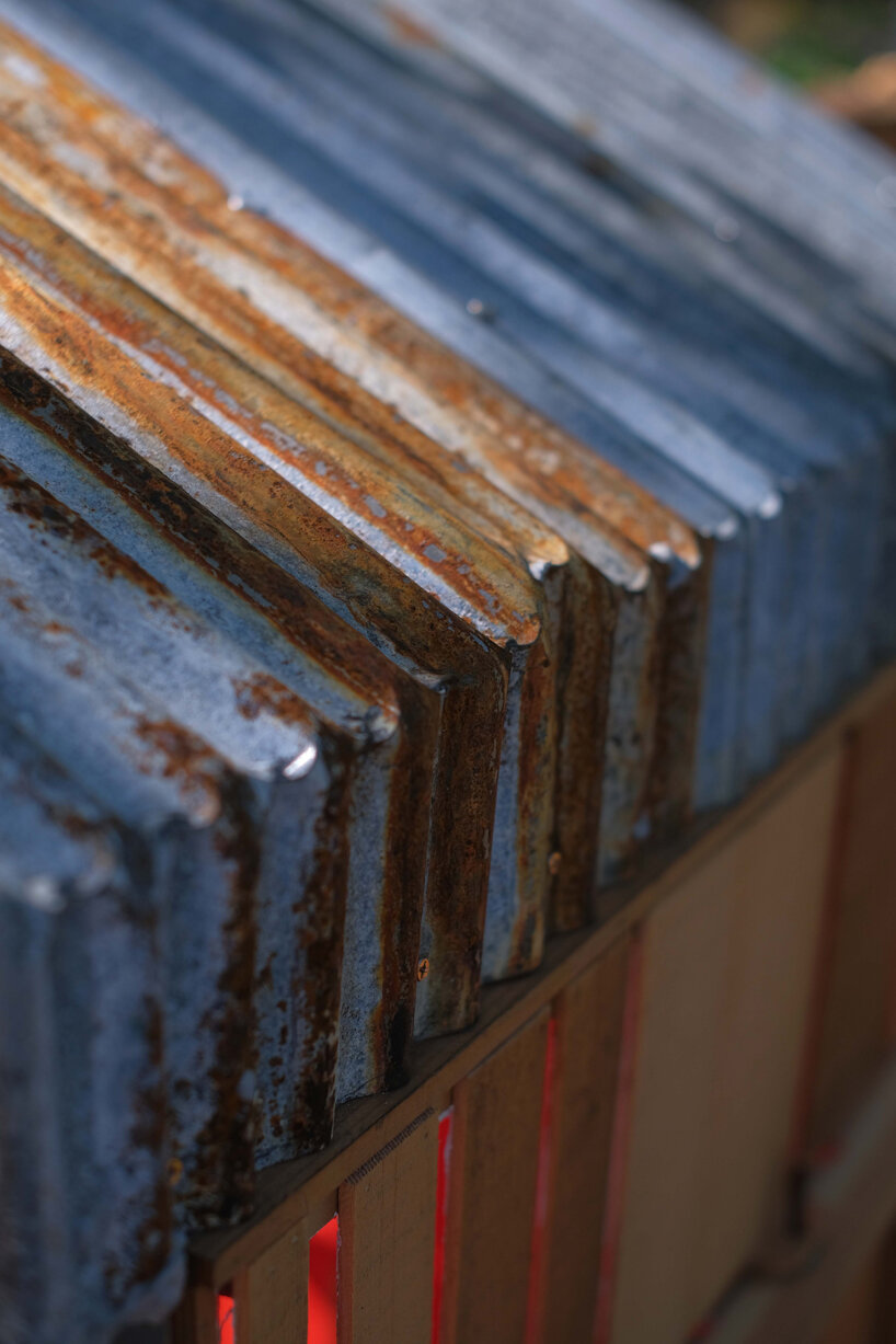 salvaged corrugated iron rust pattern