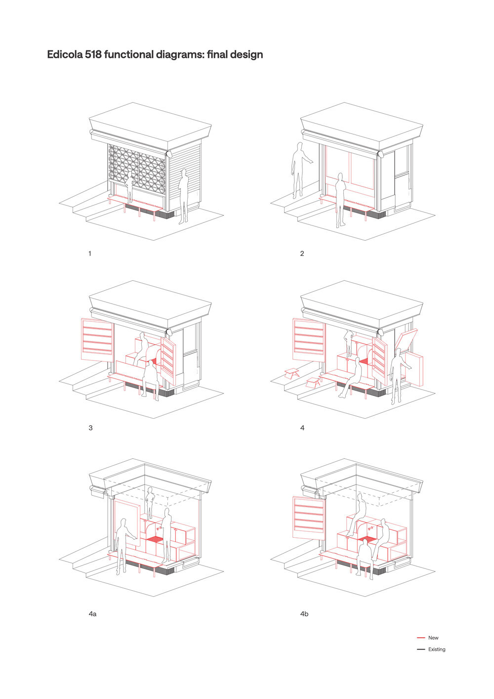 historic perugia newsstand reconfigures into stepped red oak mini reading kiosk - 1