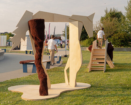 plywood horse doubles turn monument into public playground in seattle