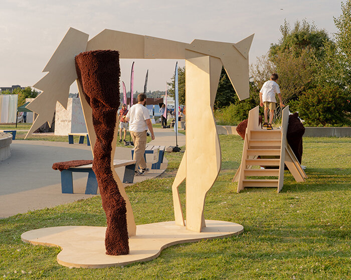 plywood horse doubles turn monument into public playground in seattle