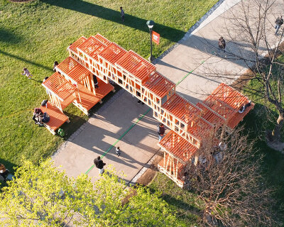 frame to folly transforms from carnival gateway to neighborhood teahouse in pittsburgh