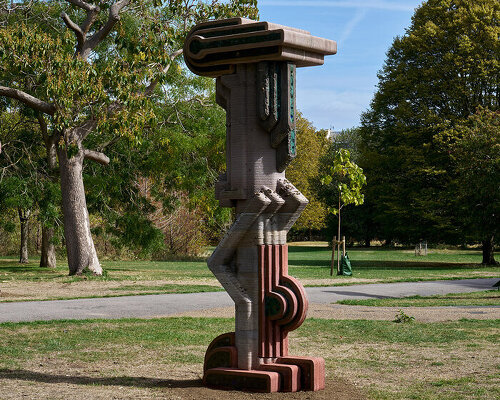 3D printed concrete sculptures blend classical fragments with sci-fi forms at frieze sculpture
